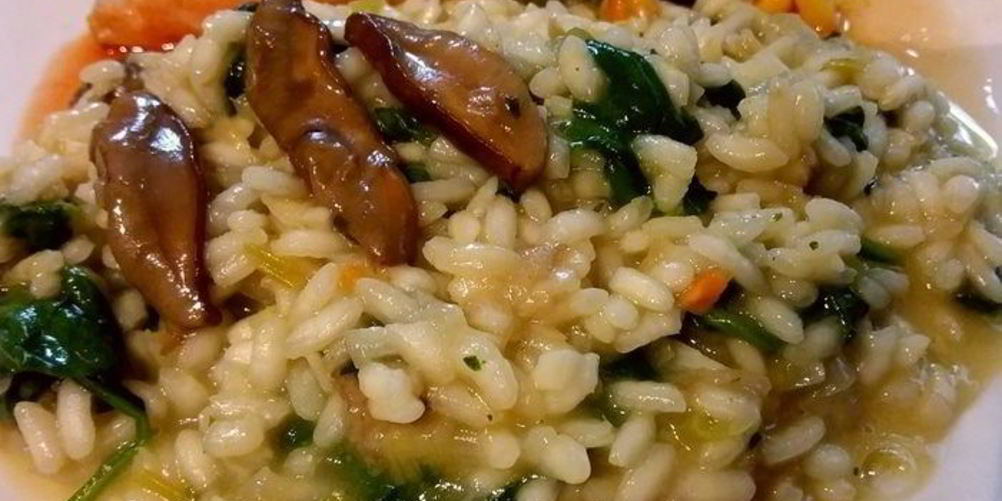 Рецепт ризотто с белыми грибами и шпинатом
