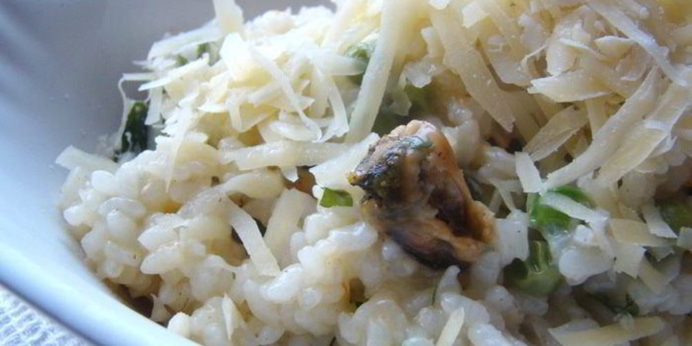 Рецепт ризотто с горошком с мидиями