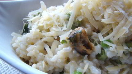 Ризотто с горошком с мидиями