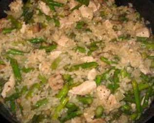 Ризотто с курицей и спаржей