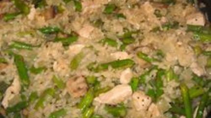 Ризотто с курицей и спаржей