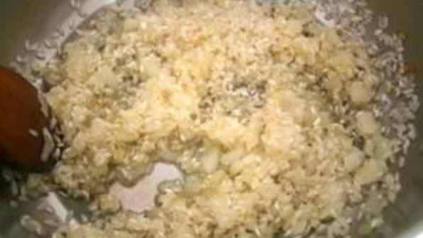 ризотто с шампиньонами и сливками