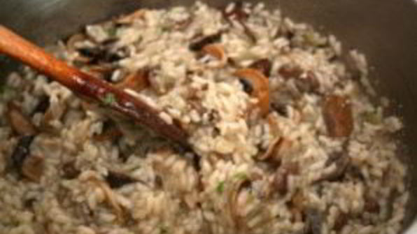 ризотто с шампиньонами и сливками