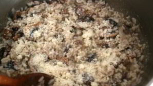 ризотто с шампиньонами и сливками