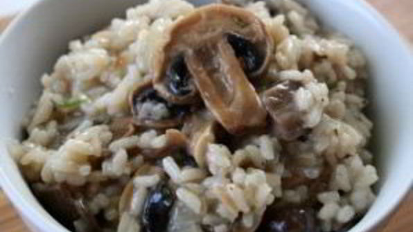 ризотто с шампиньонами и сливками