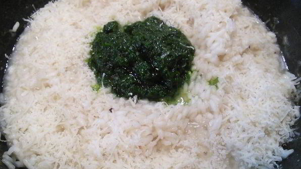 ризотто с соусом из черемши