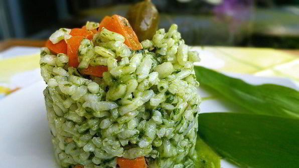 ризотто с соусом из черемши