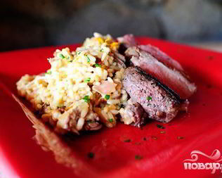 Ризотто с уткой и ветчиной