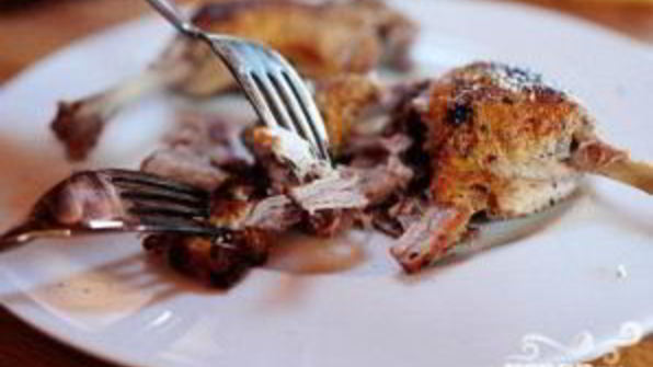 ризотто с уткой и ветчиной