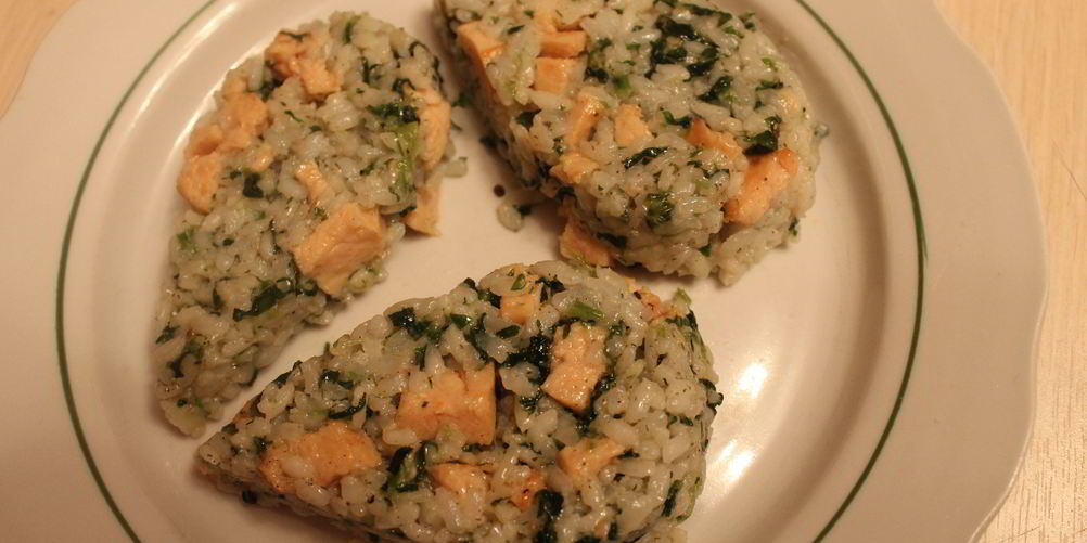 Рецепт ризотто со шпинатом и семгой