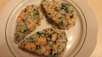 Ризотто со шпинатом и семгой