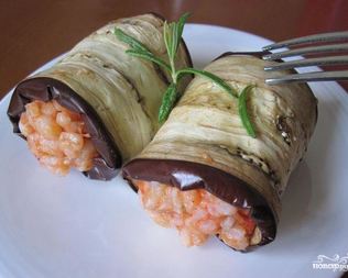 Ризотто в баклажане
