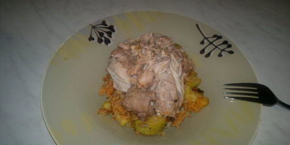 Рецепт упрощенного ризотто в томате с кабачком, чесноком и имбирем