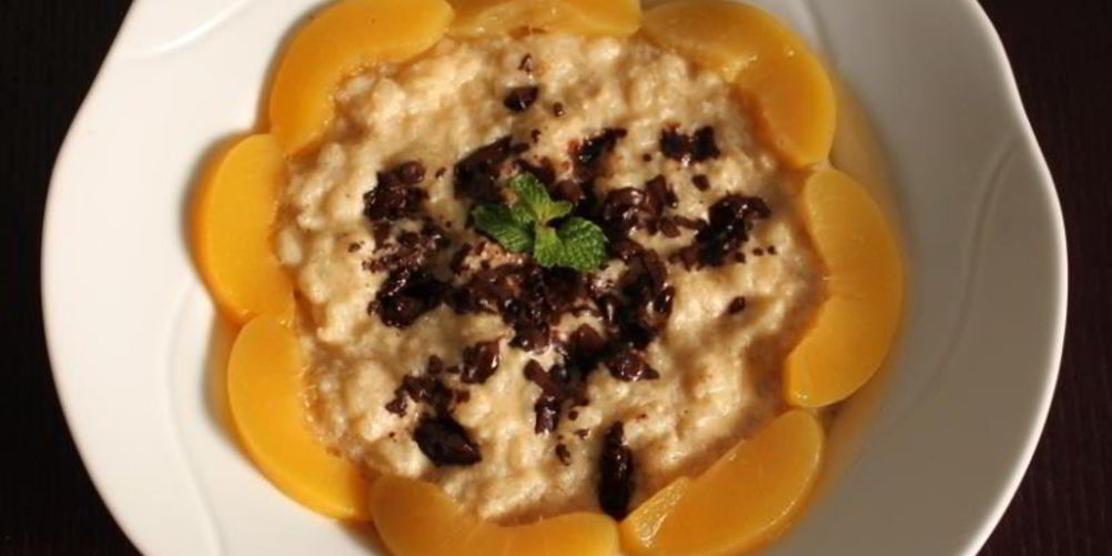 Рецепт ванильного ризотто с персиками и шоколадом