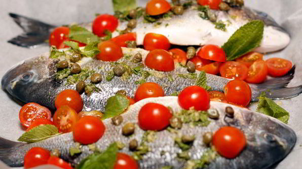 дорада в имбирно-мятном маринаде