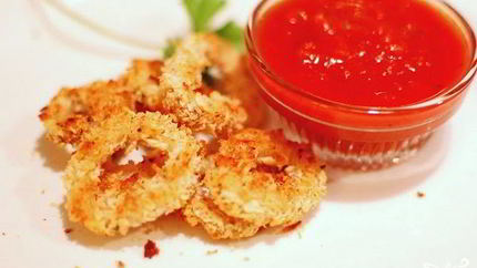 Кальмары, жаренные в сухарях