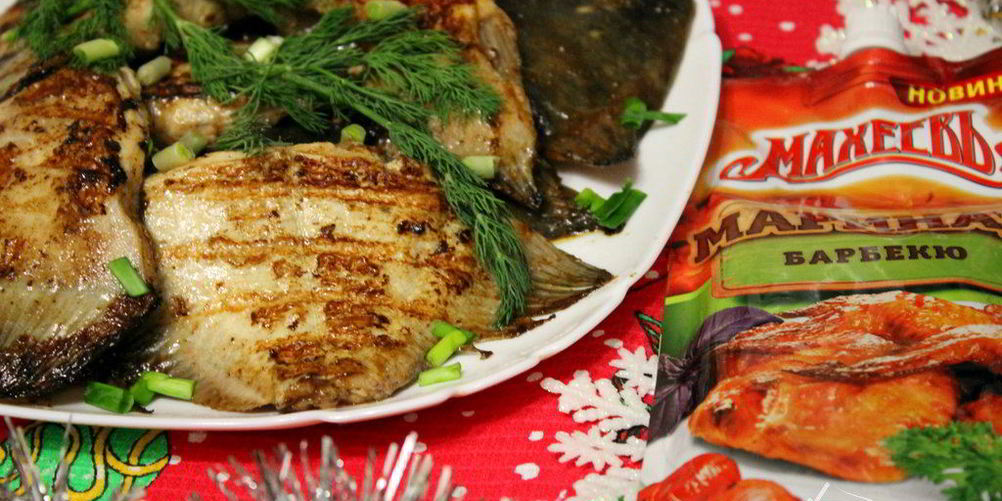 Рецепт камбалы гриль в маринаде барбекю