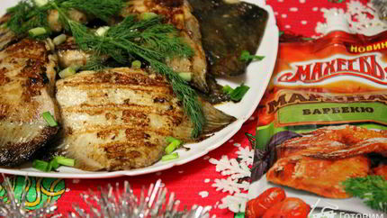 Камбала гриль в маринаде барбекю