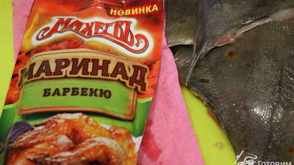 камбала гриль в маринаде барбекю