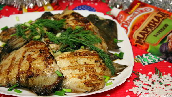 камбала гриль в маринаде барбекю