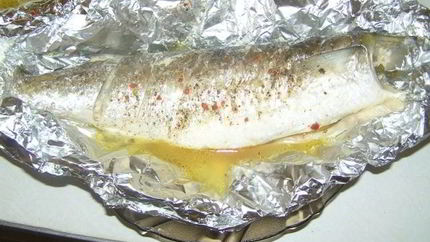 Кефаль, запеченная в фольге