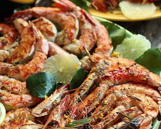 Креветки гриль в цитрусовом маринаде