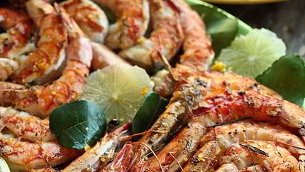 Креветки гриль в цитрусовом маринаде