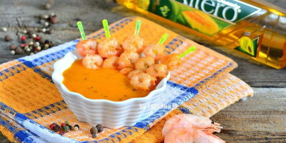 Рецепт креветок с морковным соусом