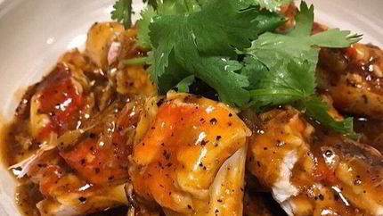 Креветки с соусом из личи