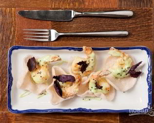 Креветки в соусе васаби