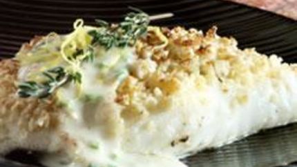 Миндальный палтус в сливочном соусе