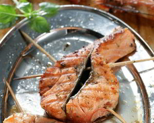 Семга на гриле