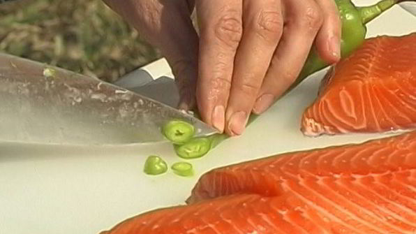 семга на гриле