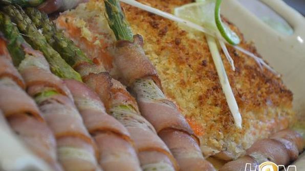 семга со спаржей