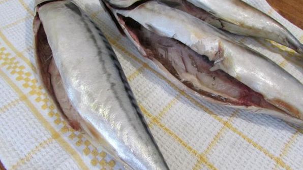 скумбрия, фаршированная стручковой фасолью