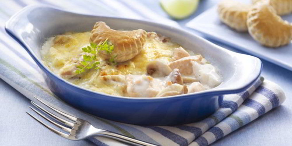 Рецепт запеченной семги с грибами