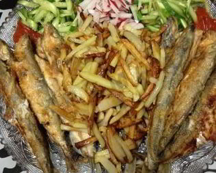 Жареная корюшка