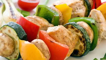 Куриный шашлык с грибами в имбирно-цитрусовом маринаде