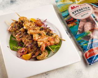 Шашлычки из креветок в апельсиновом маринаде