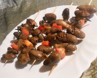 Шашлычки из куриных сердечек