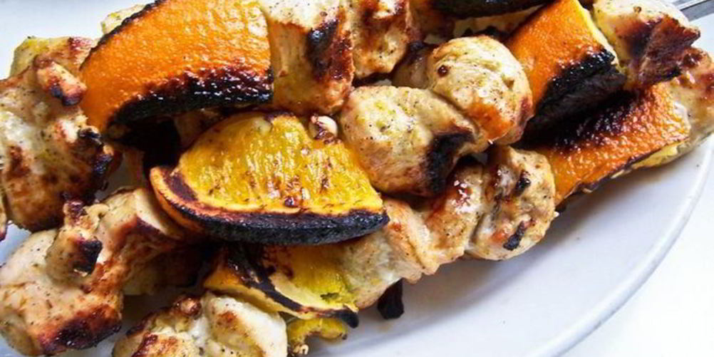 Рецепт шашлыка из куриного филе с апельсинами