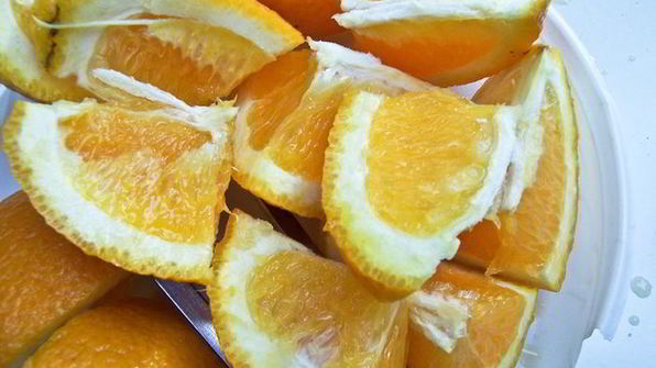 шашлык из куриного филе с апельсинами