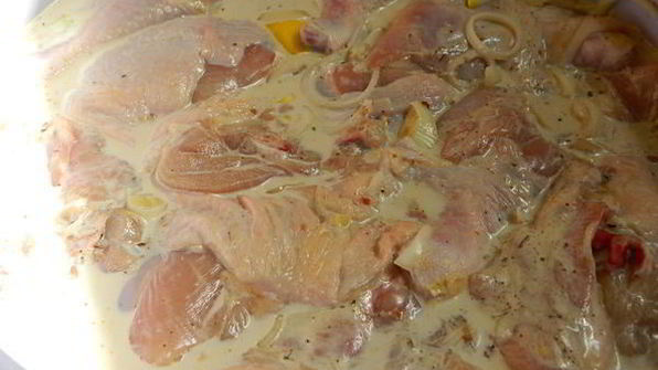 шашлык из курицы на пиве