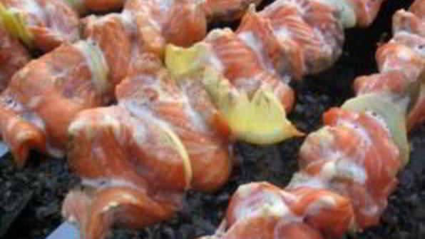 шашлык из речной рыбы