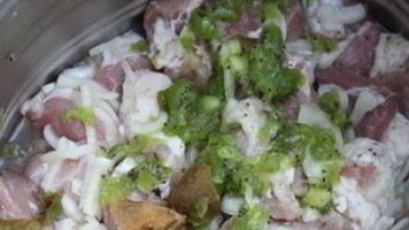 шашлык из телятины с киви