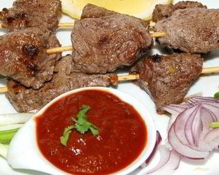 Шашлык на сковороде из говядины