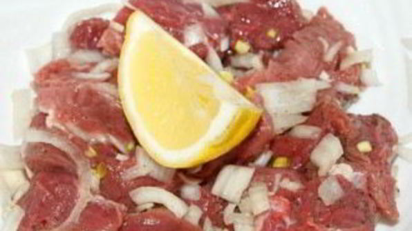 шашлык на сковороде из говядины