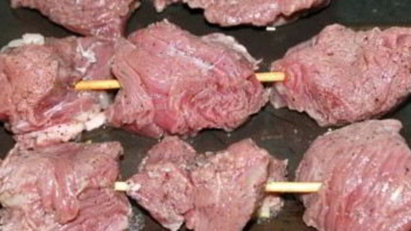 шашлык на сковороде из говядины