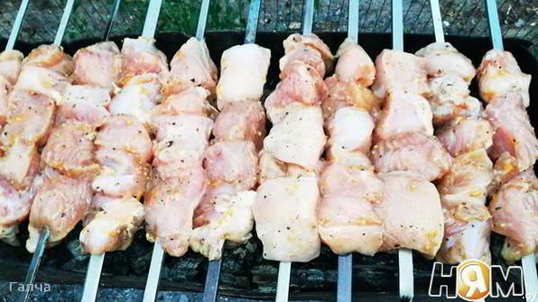 шашлык в апельсиново-абрикосовой глазури