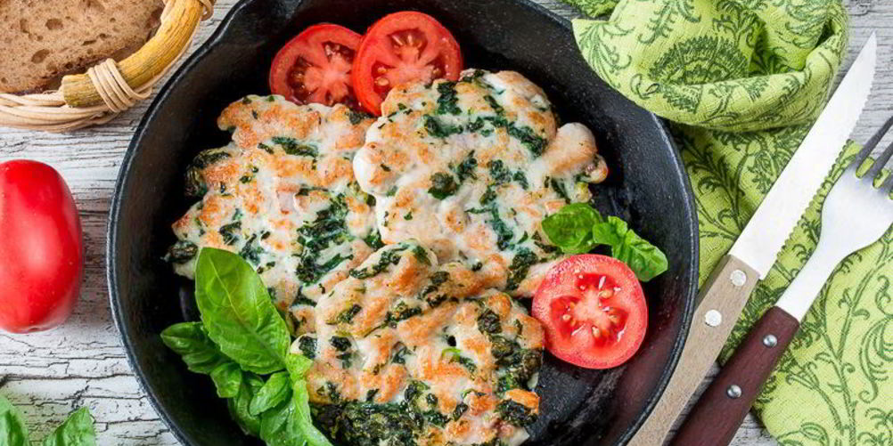 Рецепт рубленых куриных шницелей со шпинатом